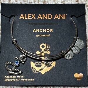 Alex & Ani Anchor Bracelet w/Swarovski Crystal Bling